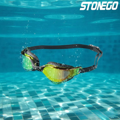 HD Anti Fog Swim Goggles Wide Angle Lens Comfortable Fit Adjustable Nose Bridge Stylish Design for Swimming Sports