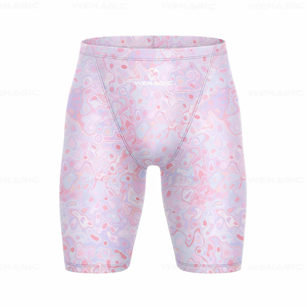 Men's Swimming Jammer Swimwear Endurance Athletic Training Swimsuit Summer Beach Swimming Trunks Diving Surf Tight Shorts