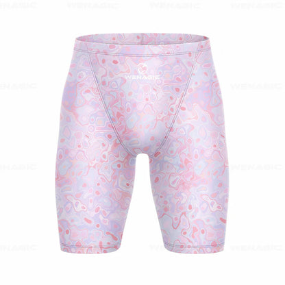 Men's Swimming Jammer Swimwear Endurance Athletic Training Swimsuit Summer Beach Swimming Trunks Diving Surf Tight Shorts