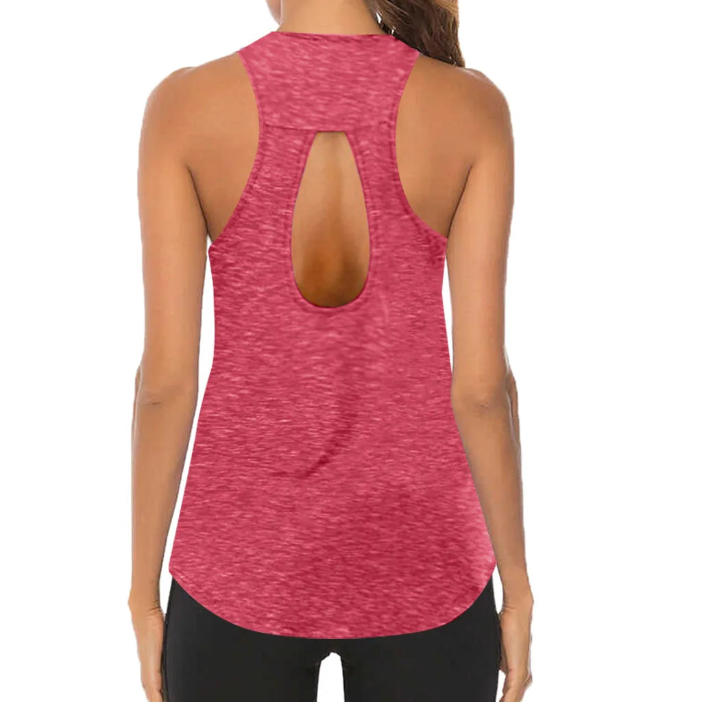 Colour Choies Women Yoga Tops Sexy Tank Tops Loose Thin Sports Vest Breathable Sleeveless T-shirt Gym Fitness Running Shirts Girls