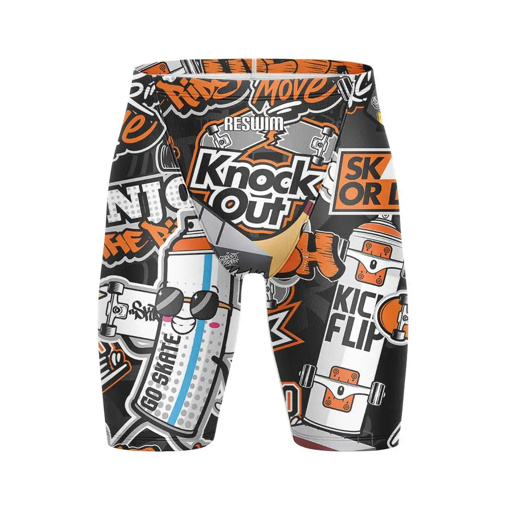 Men's Jammers Racing Swimsuit Swim Trunks Beach Tights Shorts Athletic Training Swimwear Sports Swimming Rash Guards Pants