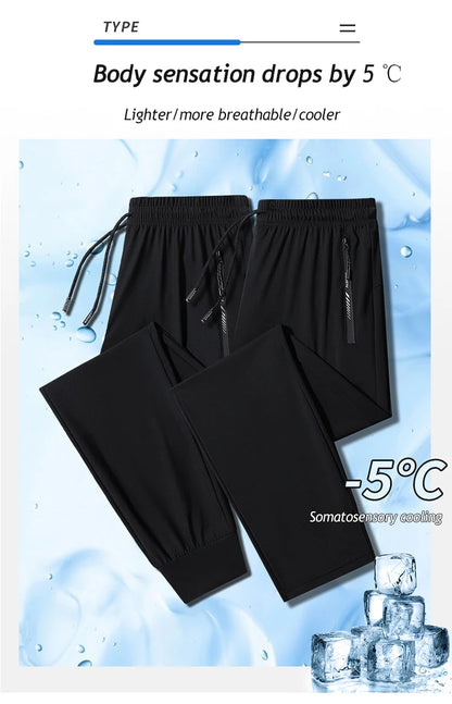 7xl 8xl 9xl Men's Jogging Pants Plus Size Summer Sports Pants High Elasticity Quick-drying Gym Running Sports Pants