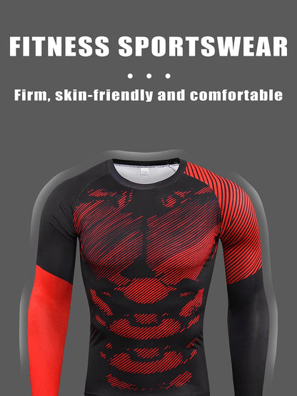 2-Piece Men's Sports Running Set Jogging Football Fitness Basketball Underwear Tight Fitting Sports Clothes Outdoor Sports