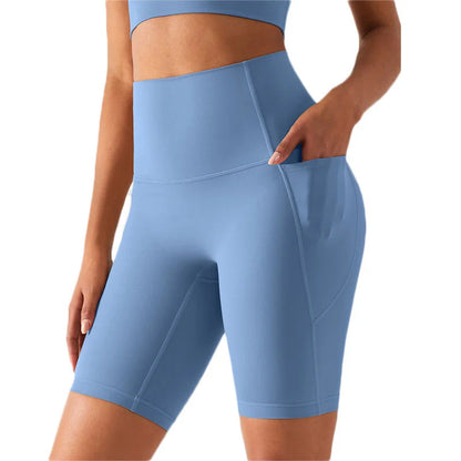 Biker Shorts Women Yoga Shorts with Pockets Running Short Women's Total Train High Rise 7" Bike Shorts Running Short