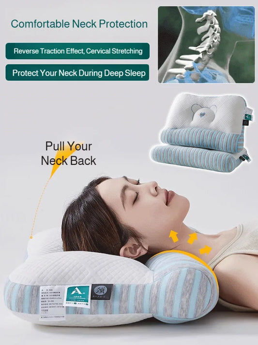 Adult Neck Pillow Feather Velvet Pillow Core Whole Head Traction Partition High Elastic Pillow Core Homestay Hotel Special Pillow
