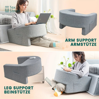gaming armrest pillow, memory foam reading pillow, oversized support cushion, removable washable cover,,long session support,