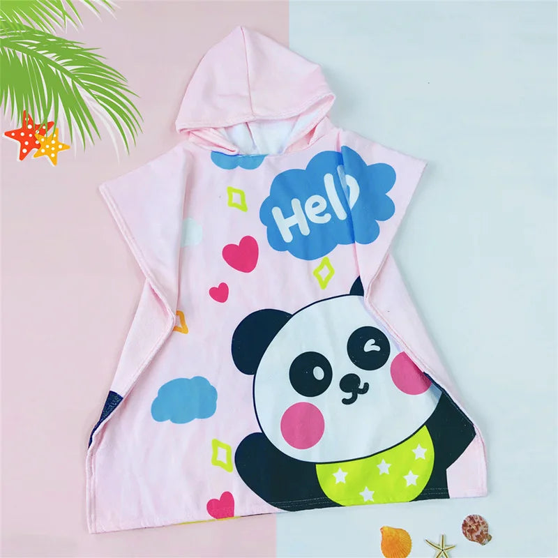 Beach Towel for Boys Girls Hooded Bath Towel Wrap Toddler Pool Towel with Hood Microfiber Absorbent Sweat-absorbent Swim Robe