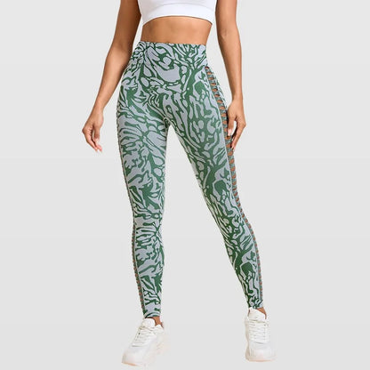 Nadanbao Women's Seamless High Waist Pants Jacquard Peach Hip Slim Leggings Stretchy Hollow Bottoms Sports Fitness Yoga Trousers