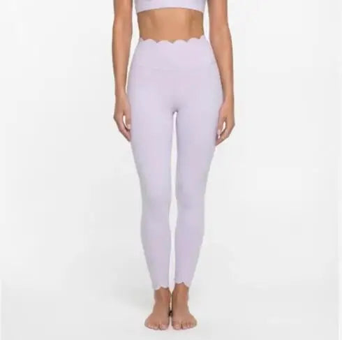 Laser Wave Plastic Elastic High Waist Tight Pants for Women, Speed Drying Fitness Running, Tight Bottom Pants XP172