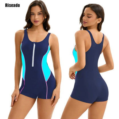 Women's One Piece Printed Boyleg Unitard Swimsuit Modest Swimwear Training Bathers Pool Beach