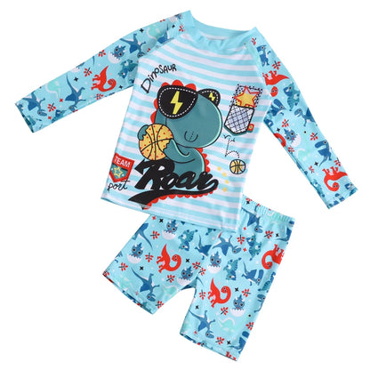 Boy Girl Swimwear Swim Suits Sun Protective Long Sleeve Dinosaur Unicorn Children Swimsuits Bathing Suit Kids Swimming Suit