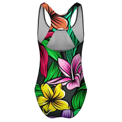 Tropical Swimsuit Flower Print Swimwear One-Piece Fitness Custom Bodysuit Hollow Out Bathing Suit Female Push Up Beachwear