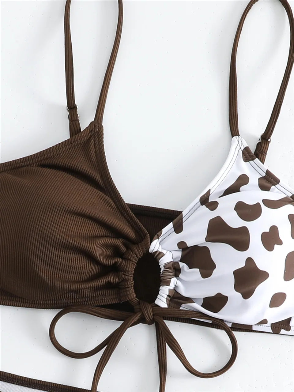 Triangle Bikinis String Swimsuit Women Strapped Leopard Swimwear Female Bathers Bathing Swimming Suit Padded Beachwear
