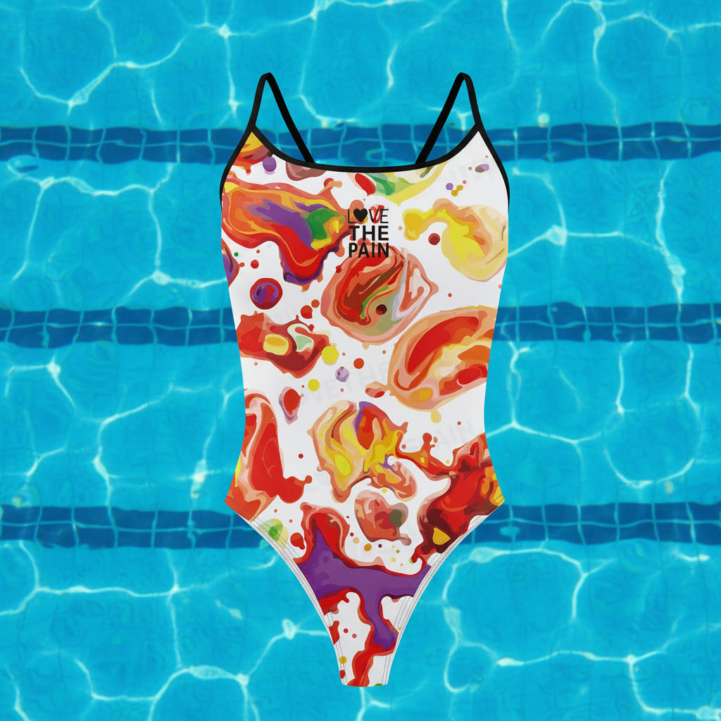 Love The Pain Women's One Piece Swimsuit Professional Athletic Competition Training Quick Dry Sports Training Swimwear Chlorine resistant Australian Pool