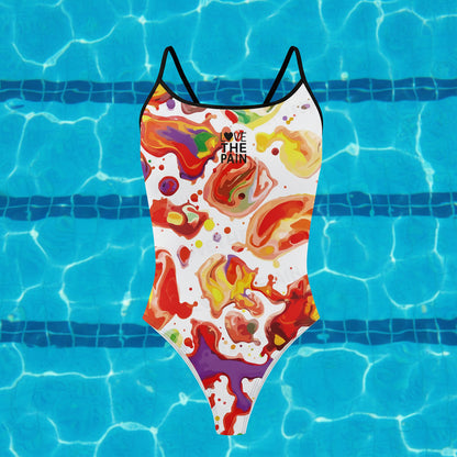 Love The Pain Women's One Piece Swimsuit Professional Athletic Competition Training Quick Dry Sports Training Swimwear Chlorine resistant Australian Pool