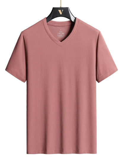 Plus Size 7XL 8XL 9XL Summer Workout V-Neck T Shirts For Men Moisture Wicking Athletic Men's Gym Jogging Performance T Shirts