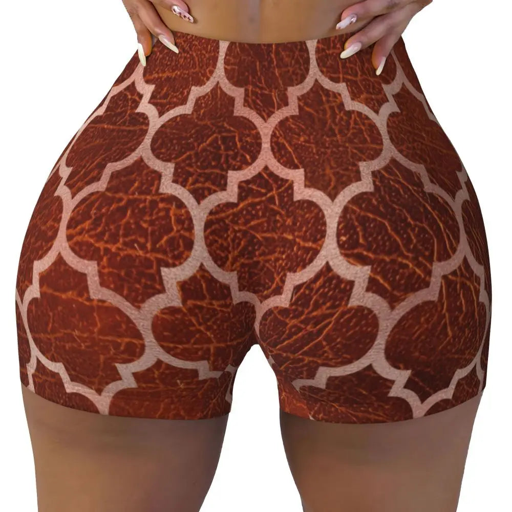 Color Pattern Black And White Pattern Yoga Shorts