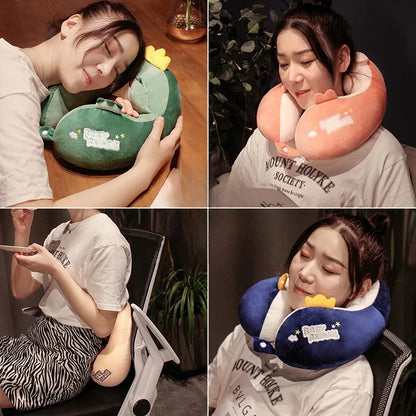 Travel Neck Pillow Cartoon Travel Neck Cushion U-Shaped Travel Pillow Portable Airplanes Pillow for Kids Gift