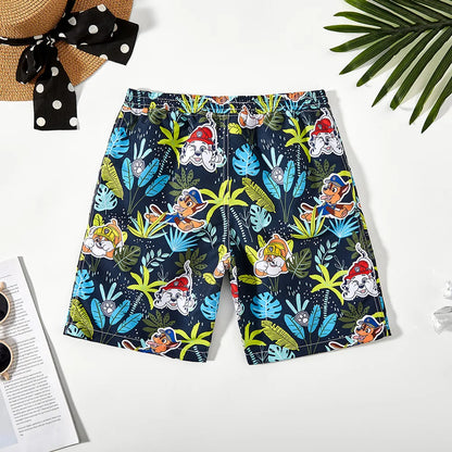 5-14Years Boys Cartoon Swimming Trunks Teen Boys Soft Beach Pants Holiday College Children's Beach Shorts