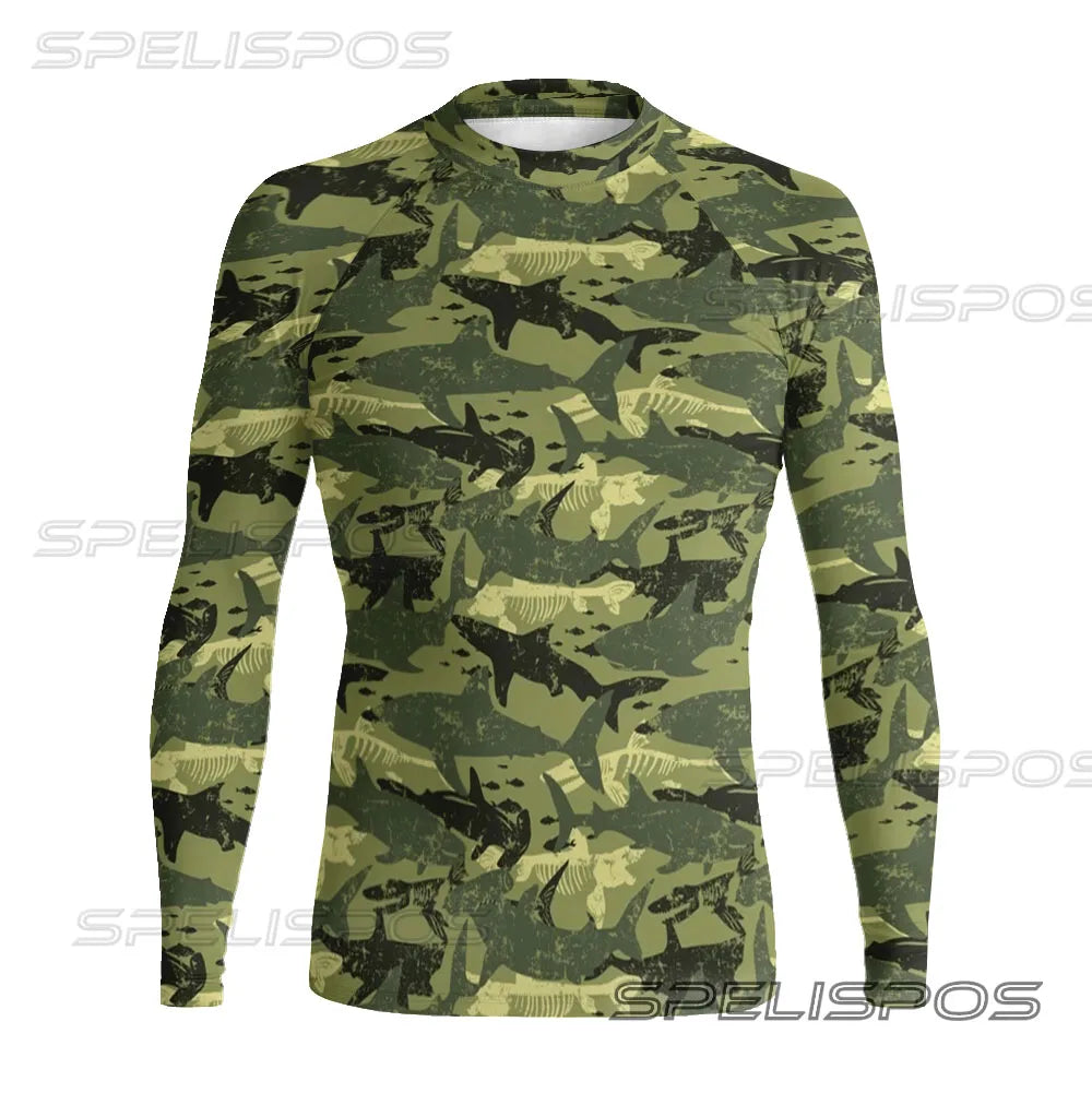Men Long Sleeve Surfing Clothing UV Protection Water Sports Swimming Tops High-Elastic Diving Tight Swimwear
