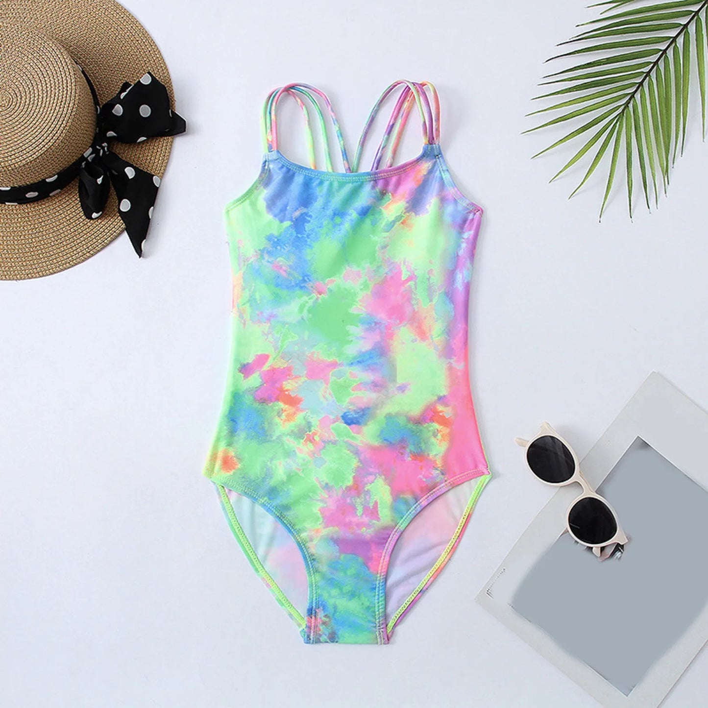 Swimsuit Girl Girls 1 Piece Swimsuit Cut Out Swimwear Summer Casual Tie Dye Beach Sport Bathing Toddler Boy Bathing Suit 5t