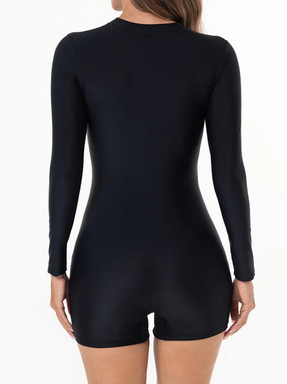 One Piece Surfing Swimsuit Slim Sport Swimwear Women Quick Dry Mesh Diving Clothes Female Bather Bathing Swimming Bodysuit