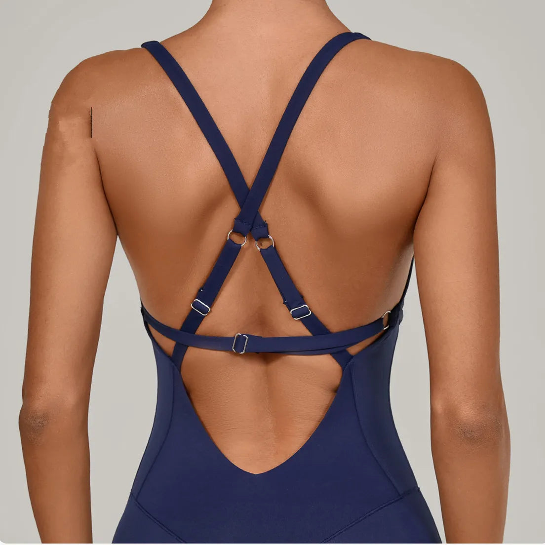 Women's Adjustable Cross-Back Workout Jumpsuit
