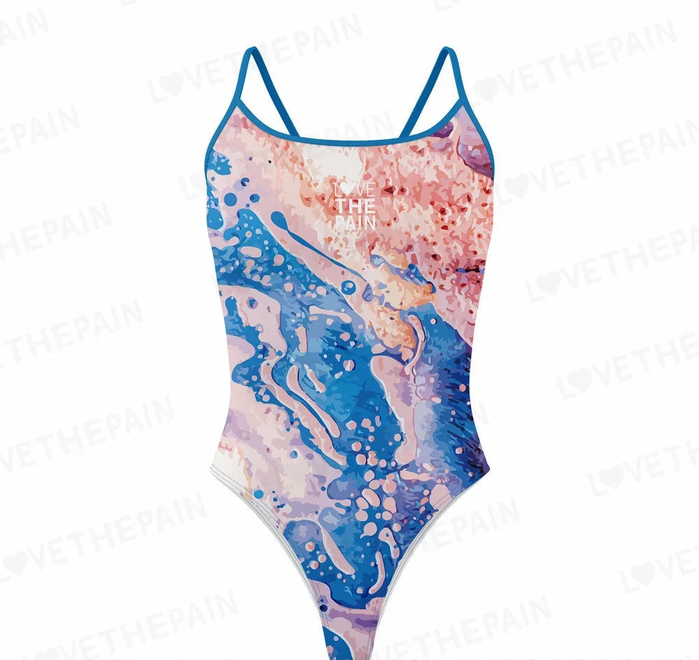 Love The Pain Full Body Swimsuit For Women Open Water One-piece Swimsuit Female Summer Training Sports Swimwear Triathlon