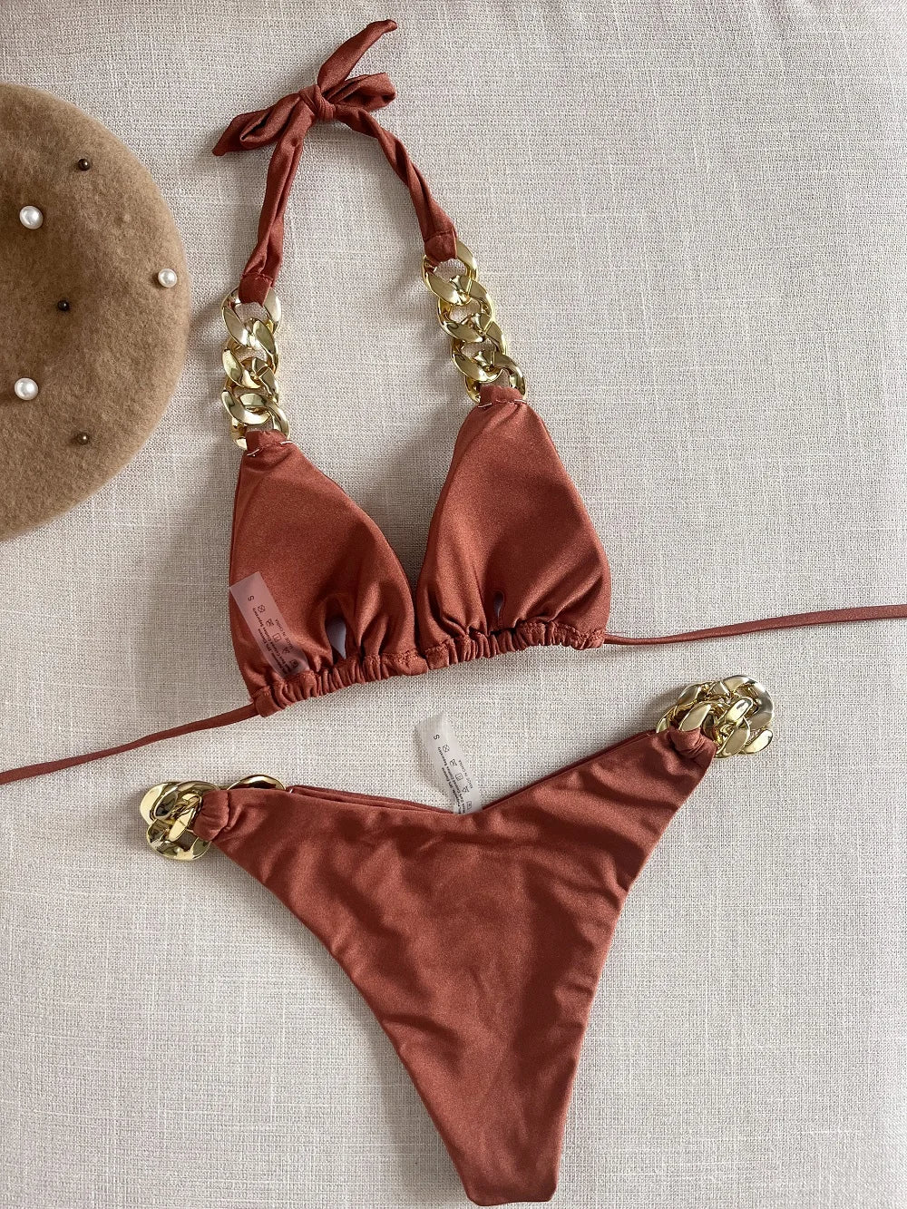 String Bikini Triangle Bathing Suit for Women Brazilian Bikini Set 2-piece Halter Swimwear Push Up Swimsuit