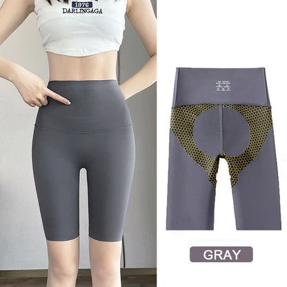 Cycling Shorts Women Honeycomb High Waist Tummy Control Butt Lifter Seamless Fitness Sports Biker Short Leggings