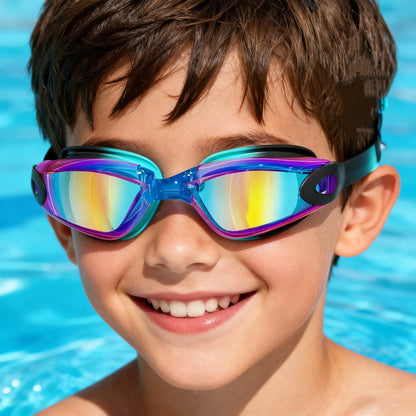 3-14 Years Kids' Swim Goggles: HD, Waterproof, Anti-Fog with UV Protection, Fits Boys & Girls ﻿