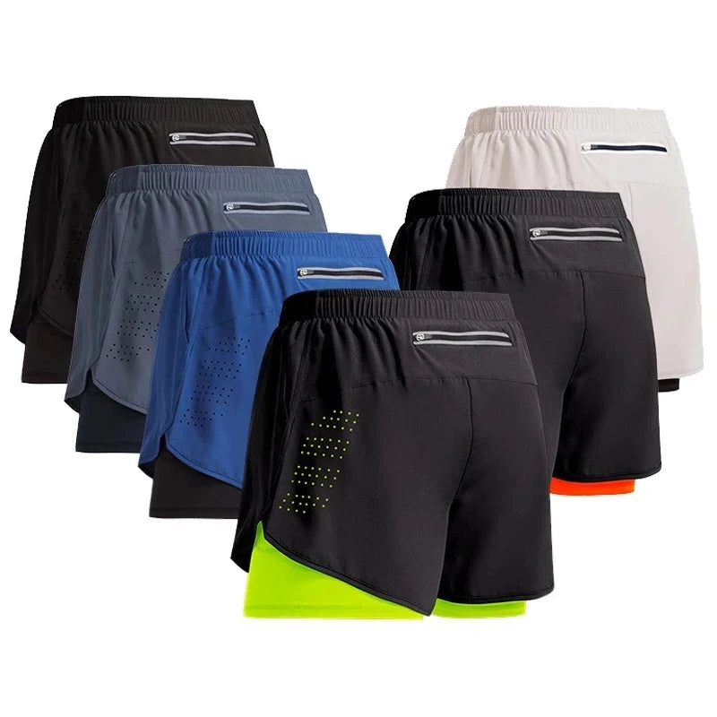 Multi Colours Available  Sport Shorts Men Sportswear Double-deck Training Short Pant Summer 2 In 1 Beach Homme Clothing Jogging Gym Running Shorts