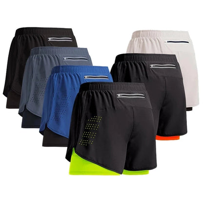 Multi Colours Available  Sport Shorts Men Sportswear Double-deck Training Short Pant Summer 2 In 1 Beach Homme Clothing Jogging Gym Running Shorts
