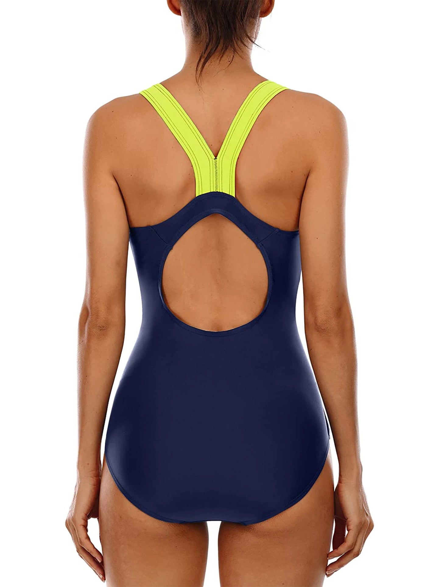 Charmleaks Ladies One Piece Sports Swimsuit Women Sports Swimwear Bikini Backless Beach Wear Bathing Suits Monokini