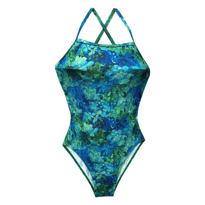 One-piece Triangle Swimsuit Women's Racing Professional Sports Training One-piece Spa Fashion Swimsuit Bathers pool Squad