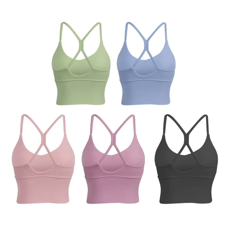 SOISOU Women's Longline Sports Bra with Removable Pads