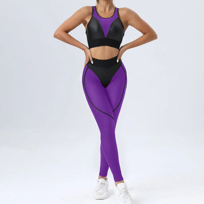 Bright Solid Colour Options Gym Set Women Mesh Suit for Fitness Sportswear 2024 Tracksuit Yoga Clothes Transparent 2 Piece Sets Women Outfit Black Pink
