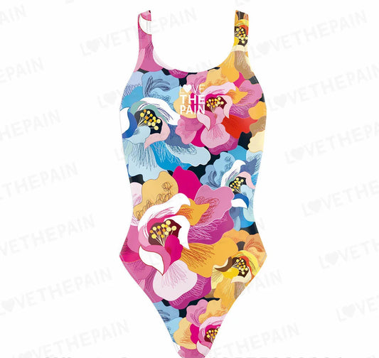 Love The Pain Women's Swimsuit Bodysuit Summer Sport Training Swimwear Backless One Piece Monokini Beach Bathing Suit
