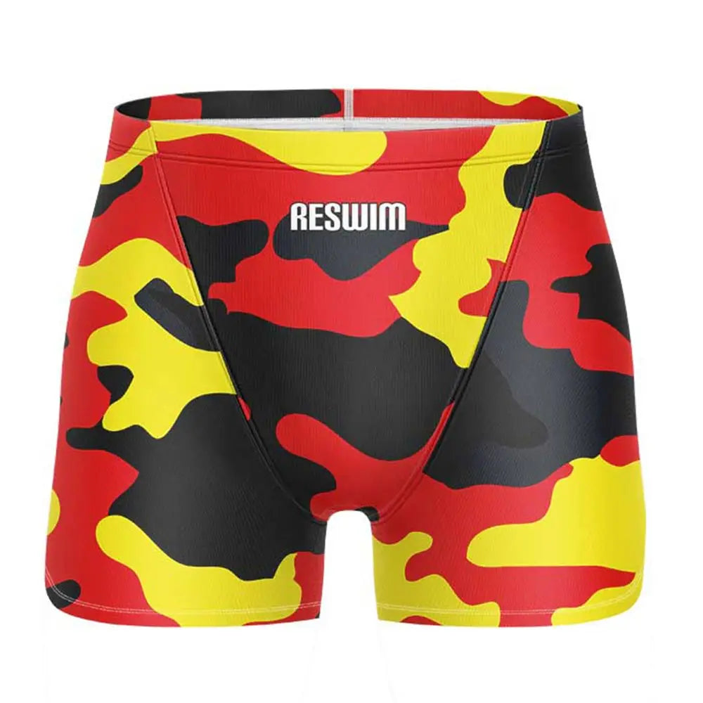 Men's Swimming Trunks Swim Jammer Swimsuit Shorts Athletic Training Swimwear Summer Beach Tights Surfing Pants Bathing Suit