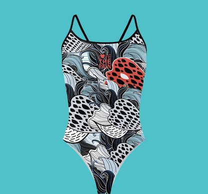 Love The Pain Spaghetti Straps Women Swimwear Bikini Racer Back Swimsuit One Piece Comfortable Suit Printing Functional Swimwear