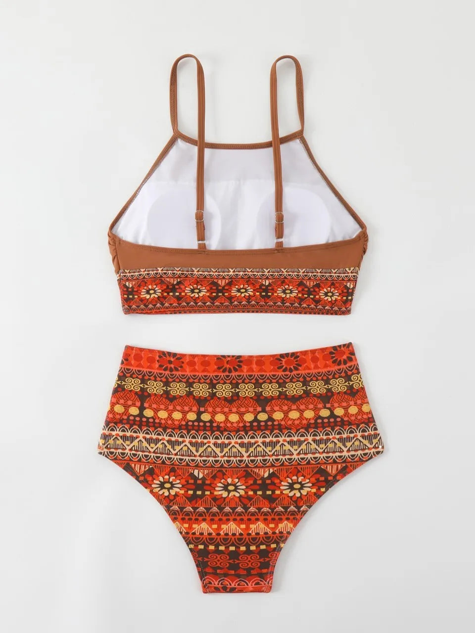 Strappy Bikini Set Women High Waist Swimwear Female Tribal Print Swimsuit Bathers Bathing Swim Suit Padded Beachwear