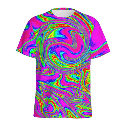 Abstract Colorful Liquid Trippy Pattern T Shirt For Men Summer Casual Round Neck Short Sleeve Tees Women Tops 3d Printed T-Shirt