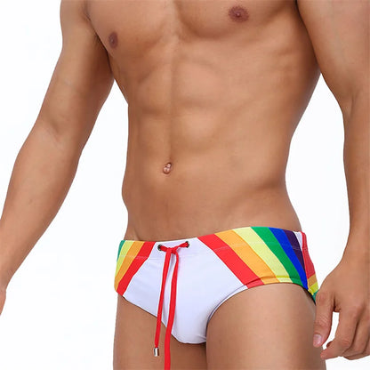 Men's Swimming Trunks Sports Bathing Briefs Close-fitting Quick-drying Beach Briefs Seaside Underwear