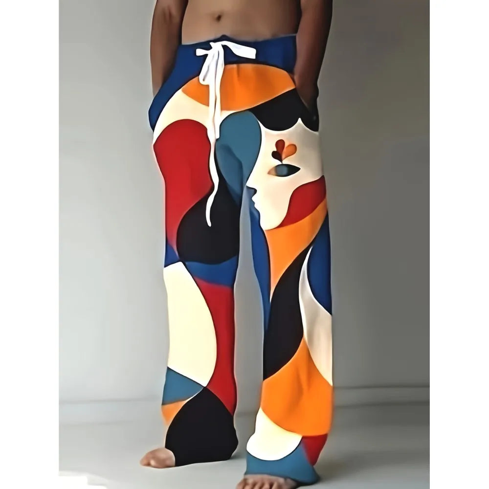 Men's Pants Casual Slim Loose Lightweight Pants Stretch Drawstring Beach Travel Essential Pants