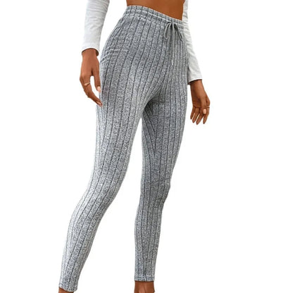 Women Striped Leggings Fitness Elastic Yoga Leggings High Waist Butt Lift Gym Training Tights Fashion Thread Slim Trousers