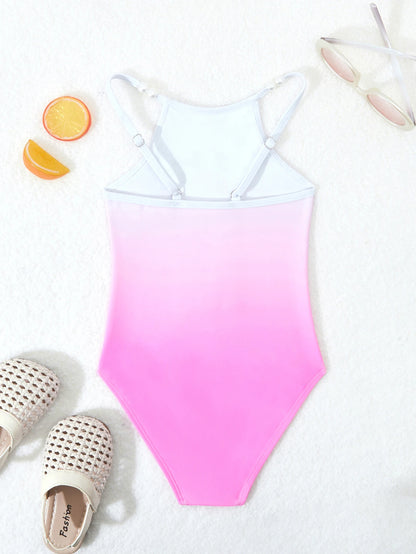 Printed Girls Swimsuit One Piece Kids Strappy Swimwear Children Swimming Bathing Swim Suit Beachwear