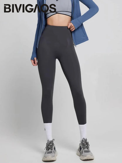 Body Shaping Butt Lifter Sharkskin Leggings Women Micro Pressure Tight Slimming Sports Fitness Leggings