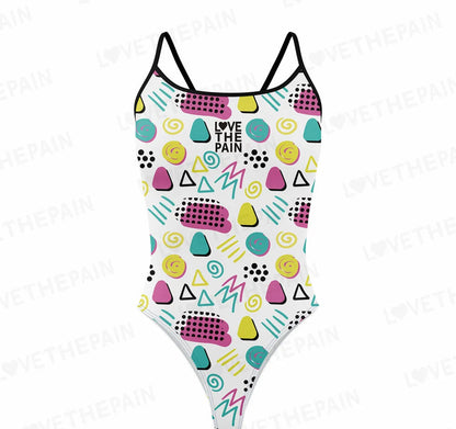 Love The Pain Spaghetti straps Women Swimwear Back Swimsuit One Piece Comfortable Suit printing Functional Swimwear
