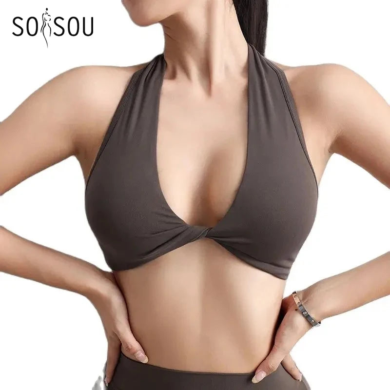 Nylon Bra Gym Sport Yoga Bra For Women Elastic Tight Breathable Chest Pad Removable Top Women Bikini 6 Colors