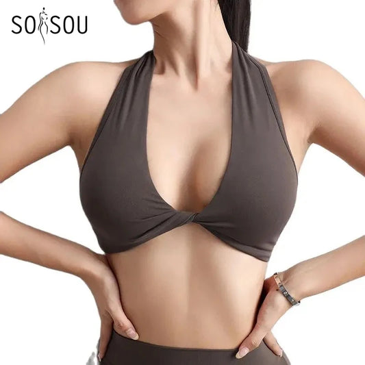 Nylon Bra Gym Sport Yoga Bra For Women Elastic Tight Breathable Chest Pad Removable Top Women Bikini 6 Colors